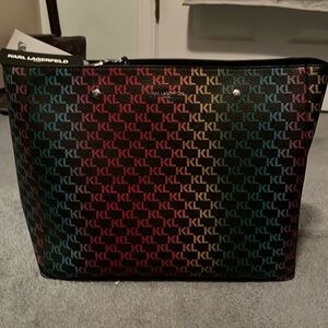 Karl Lagerfeld Ombré Rainbow Print Tote NWT